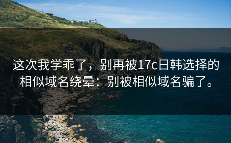 这次我学乖了，别再被17c日韩选择的相似域名绕晕：别被相似域名骗了。