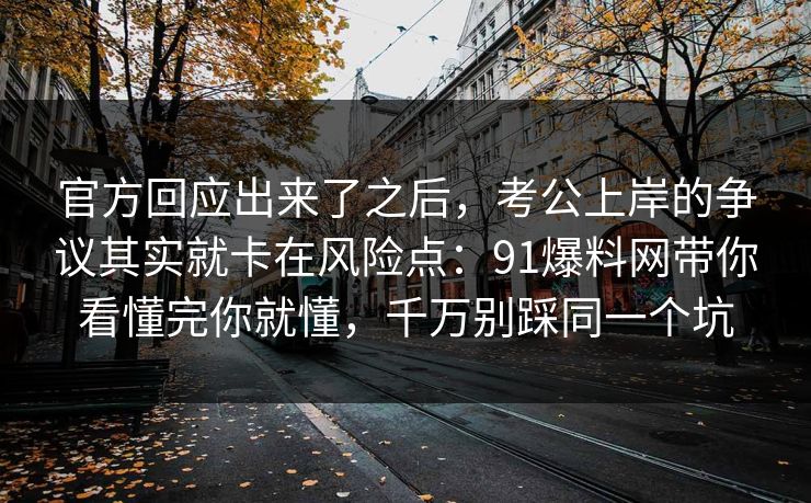 官方回应出来了之后，考公上岸的争议其实就卡在风险点：91爆料网带你看懂完你就懂，千万别踩同一个坑