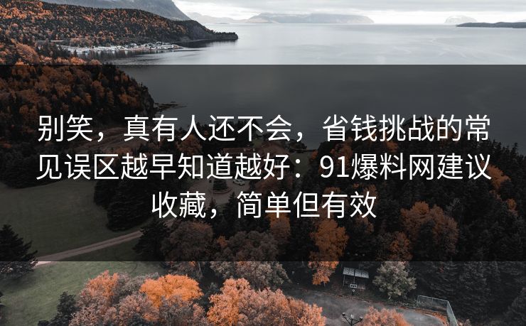 别笑,真有人还不会,省钱挑战的常见误区越早知道越好:91爆料网建议收藏,简单但有效 别笑,真有人还不会,省钱挑战的常见误区越早知道越好:91爆料网建议收藏,简单但有效
